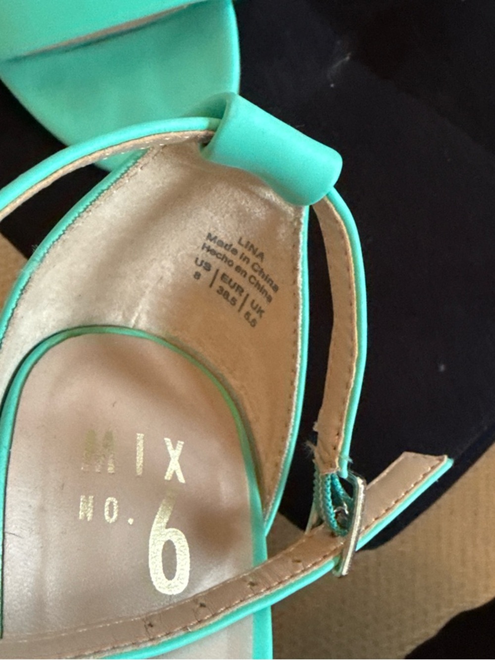 Mix No. 6 mint color Open-Toe Ankle-Strap Heels - Picture 3 of 6